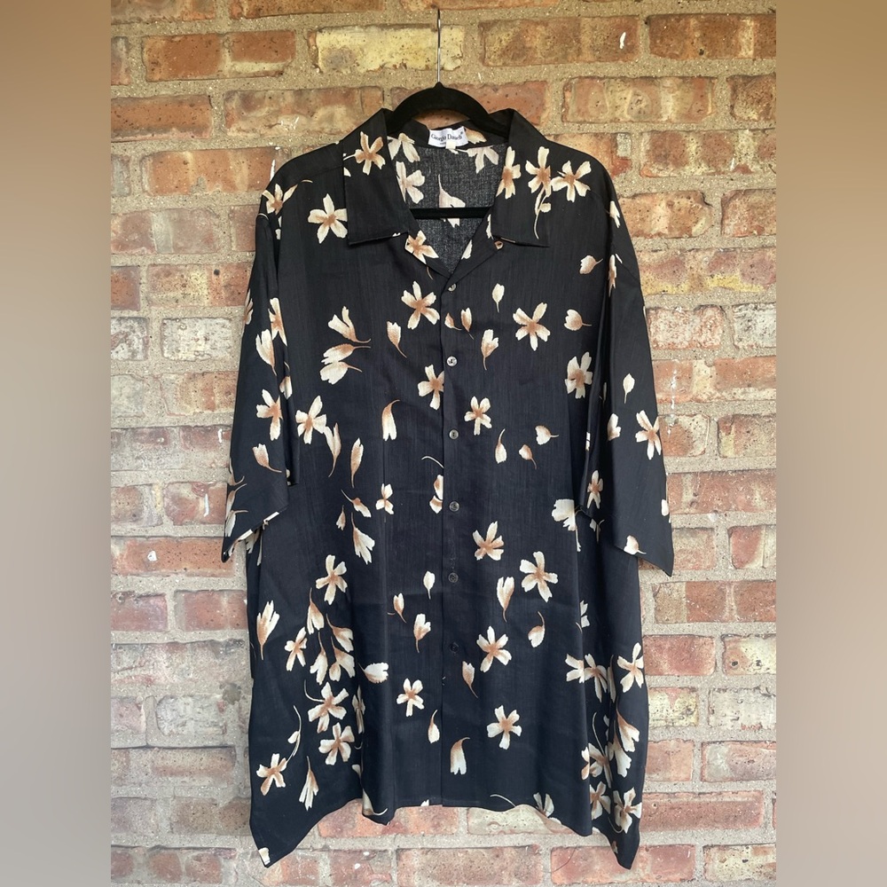 Giorgio Danieli Linen Floral Print Hawaiian Short Sleeve Shirt🖤